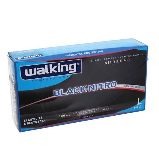 Guanto in nitrile monouso nero Walking Black Nitro taglia L Guanto in nitrile monouso nero Walking Black Nitro taglia L