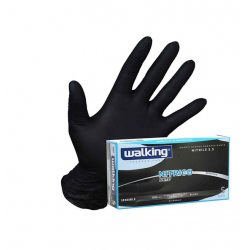 Walking Guanti Neri Nitrile Nitrico - Misura S