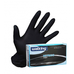 Walking Guanti Neri Nitrile Nitrico - Misura M