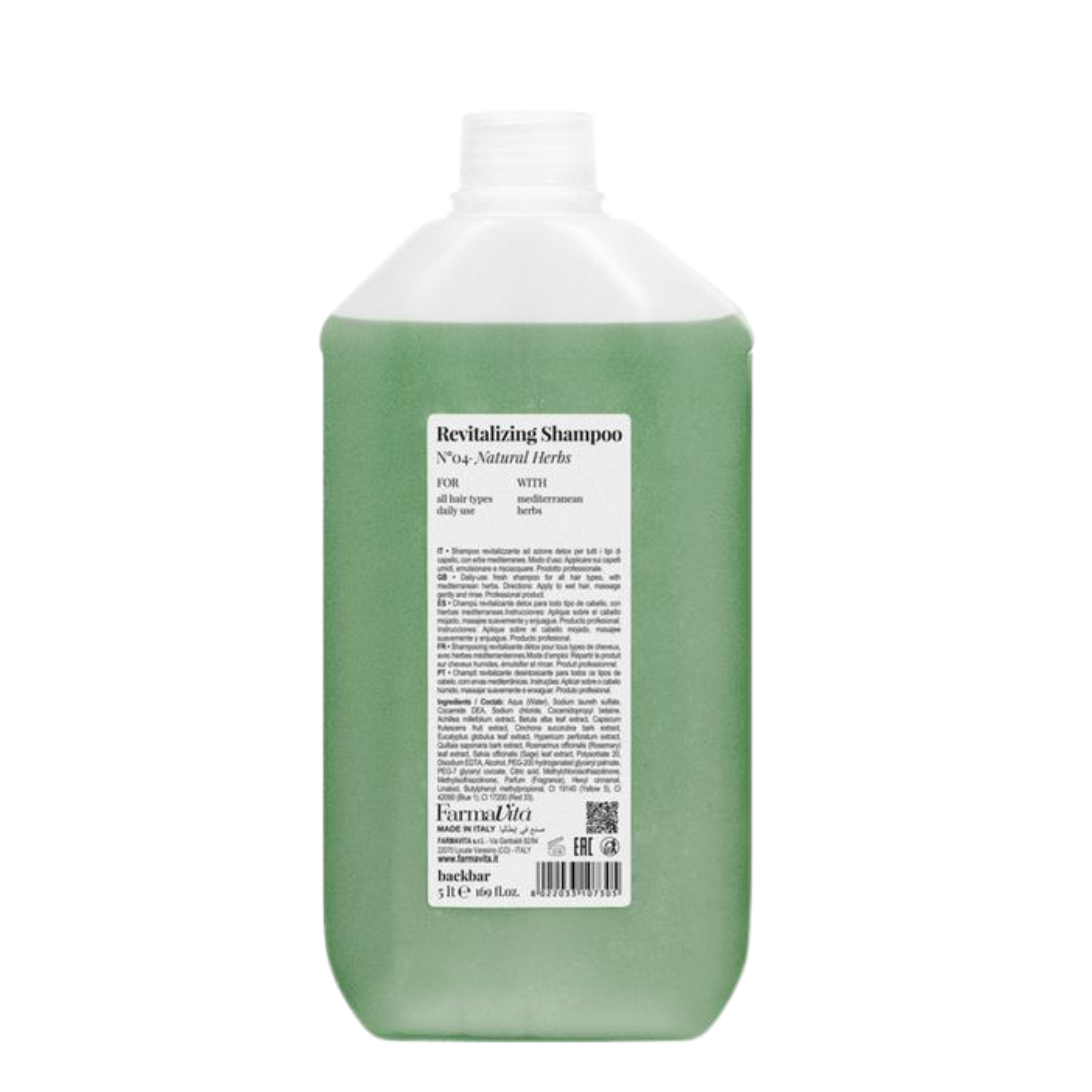Farmavita Back Bar Revitalizing Shampoo N.04 Natural Herbs 5 lt